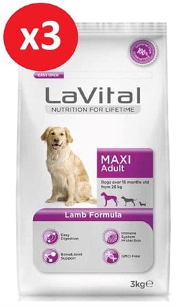 Lavıtal Dog Maxı Adult Lamb Köpek Maması 3 Kg*3 Adet