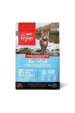 Orijen Six Fish 6 Balıklı Tahılsız Kedi Maması Tüm Irk ve Yaşam Evreleri 1,8 Kg