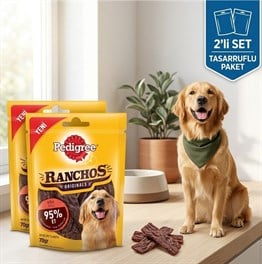 Pedigree Ranchos Jerkies Tahılsız Sığır Etli Köpek Ödül Maması 70 Gr 2'Lİ SET