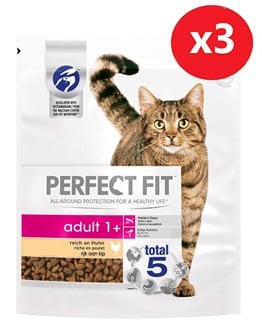Perfect Fıt Yetişkin Hindili Kuru Kedi Maması 750Gr*3 Adet