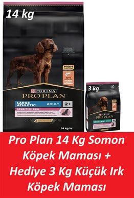 Pro Plan 14 Kg Somon Köpek Maması + Hediye 3 Kg Küçük Irk Köpek Maması