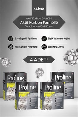 Proline Aktif Karbon Tanecikli Kedi Kumu 4X6lt.