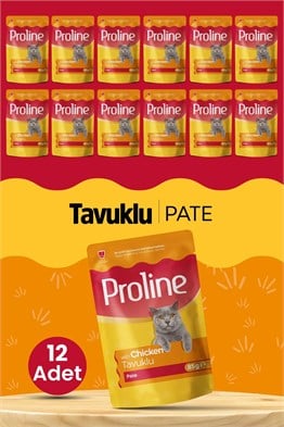 Proline Pouch Tavuklu Yaş Kedi Maması 12 x 85 gr