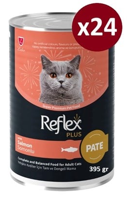Reflex Plus Konserve Pate Somonlu Yetişkin Kedi Maması 395 G*24 ADET