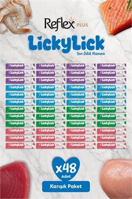 Reflex Plus LickyLick Sıvı Ödül Maması Karışık Paket 15g x 48 Adet