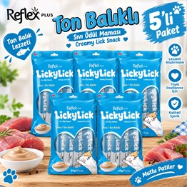 Reflex Plus LickyLick Tuna Balıklı Sıvı Ödül Maması  5li PAKET