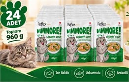 Reflex Plus Mmore Ton Balıklı,Uskumrulu Ve Brokolili Kremalı Kedi Çorbası 40 Gr*24lü SET