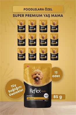 Reflex Plus Pounch Poodle Coat Health Pate Yetişkin Köpek Maması 85 Gr*12li