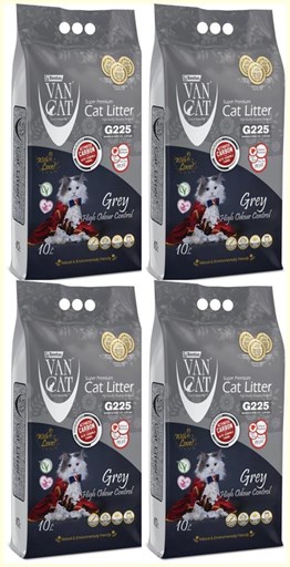 Vancat Aktif Karbon Kokusuz Kedi Kumu 10 Lt 4 Adet