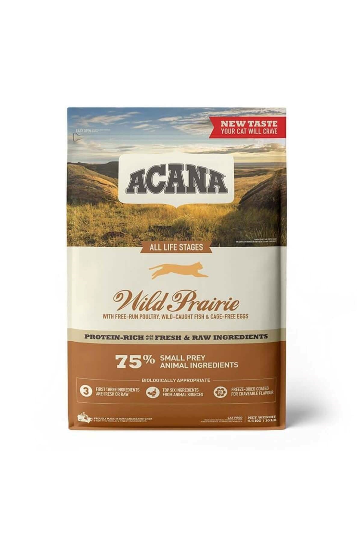 Acana Wild Prairie Tavuklu ve Göl Balıklı Tahılsız Kedi Maması 4,5 Kg