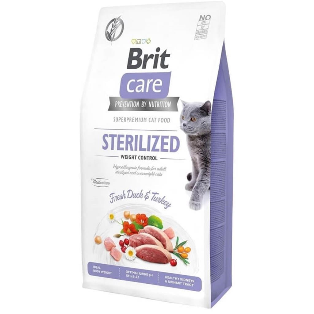 Brit Care Hypo-Allergenic Kilo Kontrolü için Ördekli Tahilsiz Kisirlastirilmis Kedi Mamasi 7kg