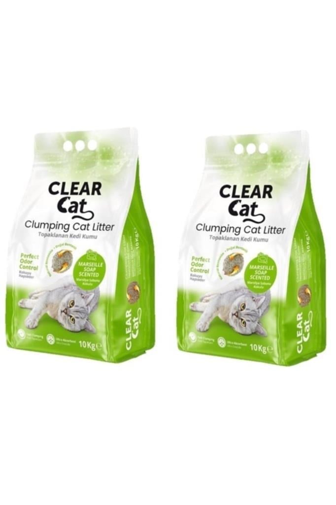 ClearCat Sabunlu Topak Bentonit Kedi Kumu İnce 10 Lt *2 adet
