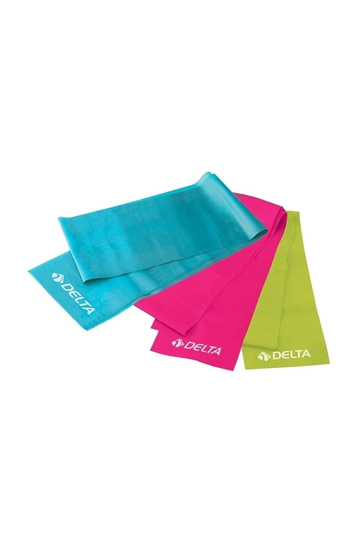 Delta 3 lü Pilates Bandı Plates Egzersiz Direnç Lastiği Seti MSB 500