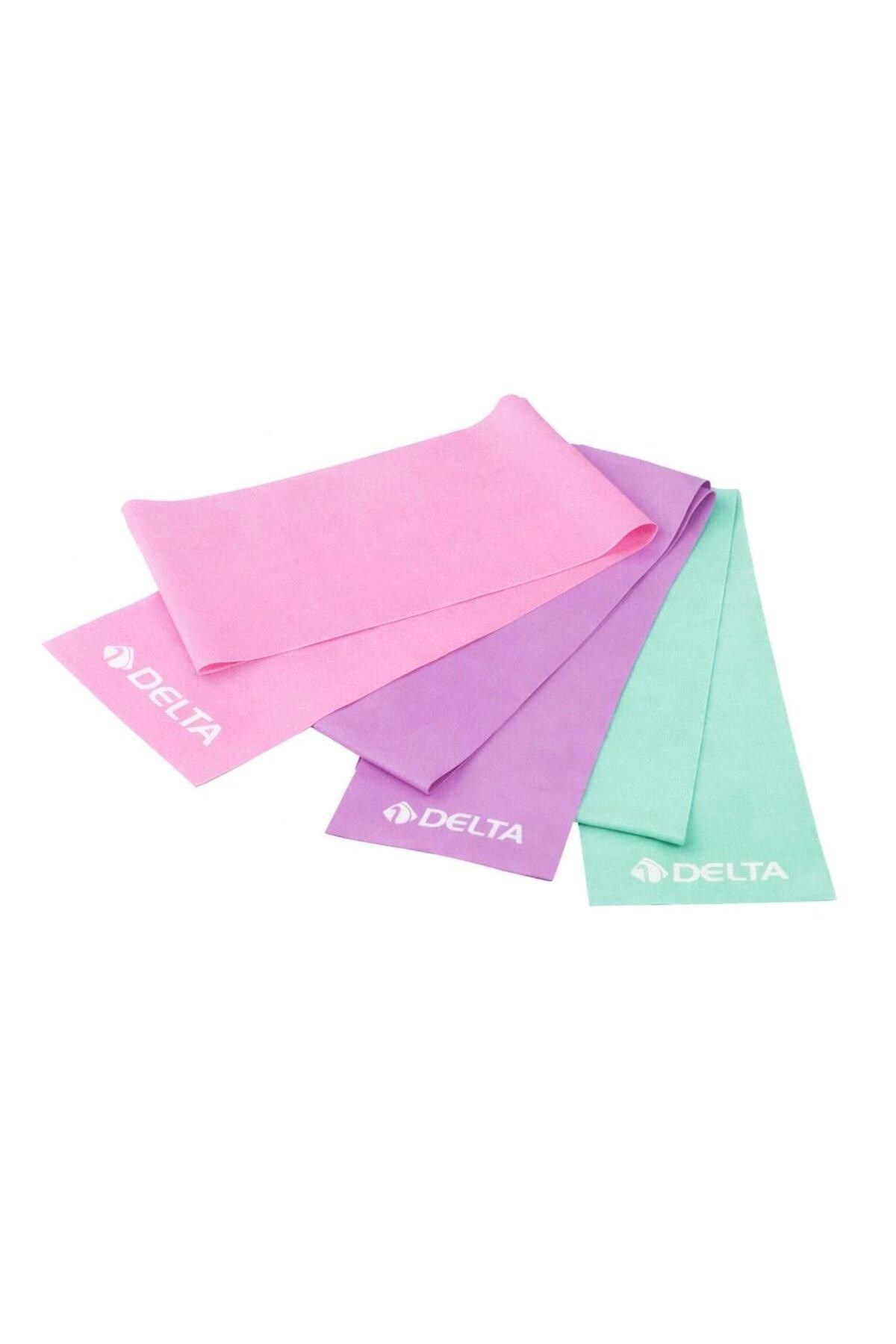 Delta 3 lü Pilates Bandı Plates Egzersiz Direnç Lastiği Seti YPM 244