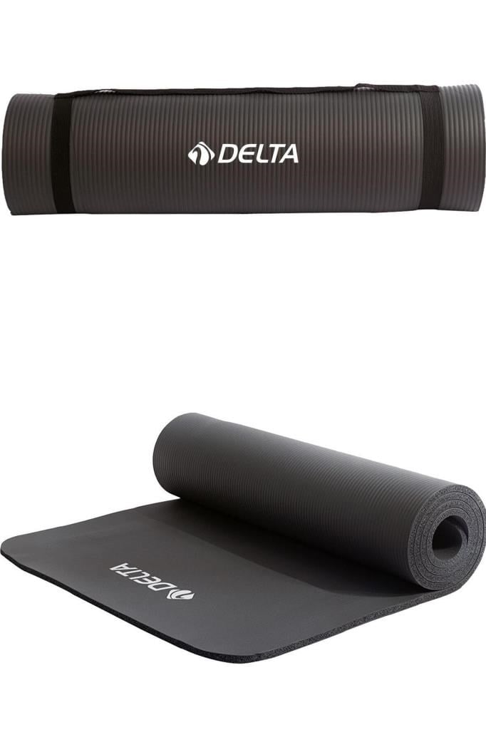 Delta Konfor Zemin 10 mm Taşıma Askılı Pilates Minderi Yoga Matı - siyah