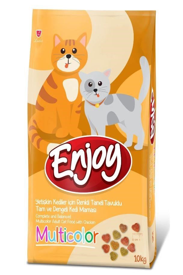 Enjoy Renkli Tavuklu Yetişkin Kedi Maması 10 Kg