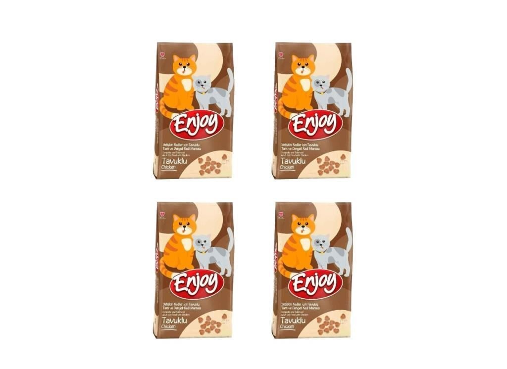 Enjoy Tavuk Etli Yetişkin Kedi Maması 1 Kg 4 Adet