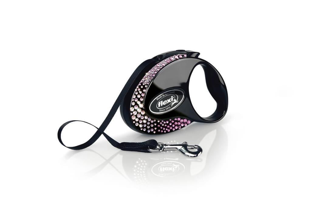 Flexi Glam Splash Crystal S Beden Siyah 3MT Şerit Tasma