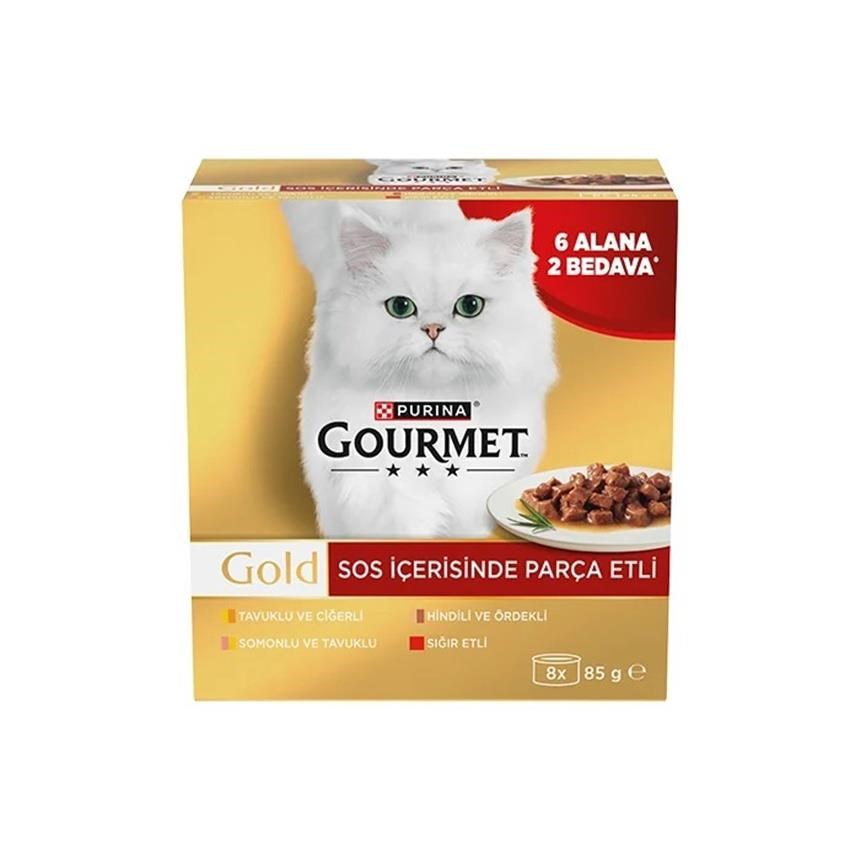 Gourmet Gold Parça Etli Mix Seri Kedi Konservesi 6 Adet x 85 Gr
