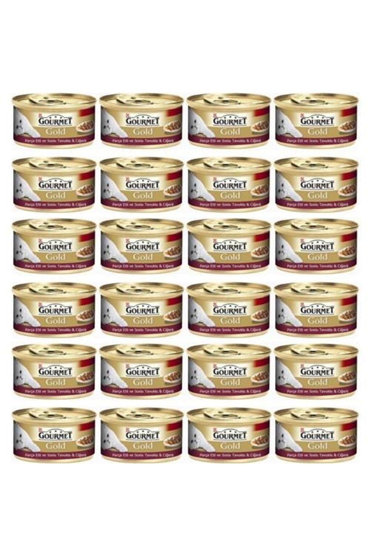 Gourmet Gold Parça Etli Ve Soslu Tavuklu & Ciğerli Konserve Yetişkin Kedi Maması 24 X 85 G
