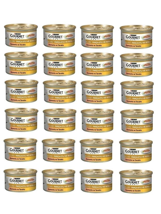 Gourmet Gold Somon Ve Tavuklu Kedi Konservesi 85 Gr*24 Adet