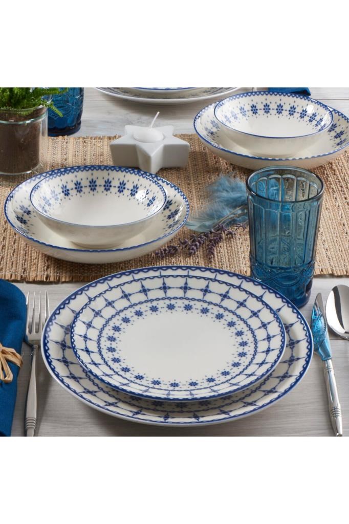 Güral Porselen Camelia 24 Parça 6 Kişilik Bone Yemek Takımı - 1614