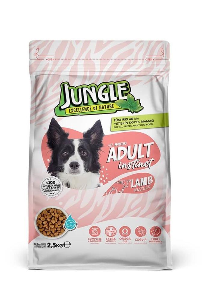 JUNGLE YETİŞKİN KÖPEK MAMASI KUZULU 2.5KG