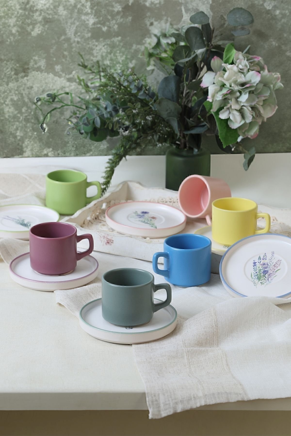 Keramika Elegant Blossoms Stackable Çay Takımı 12 Parça 6 Kişilik 21788-93