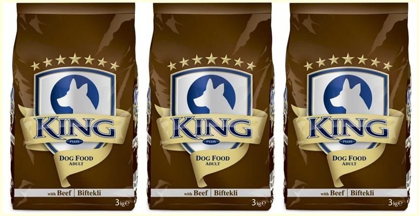 King Biftekli Yetişkin Köpek Maması 3 Kg*3 Adet