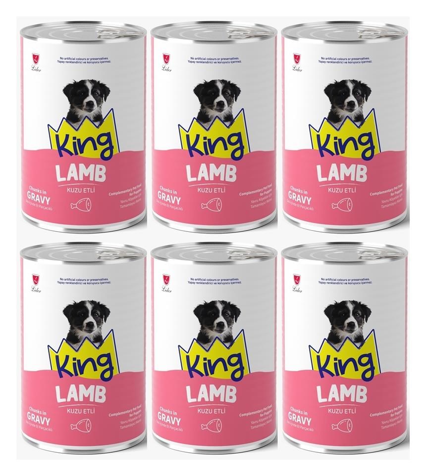 King Et Parçacıklı Kuzu Etli Yavru Köpek Konserve 400 Gr*6 ADET