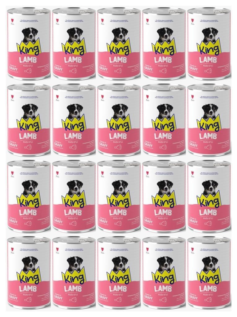 King Et Parçacıklı Kuzu Etli Yavru Köpek Konserve 400 Gr*20 ADET