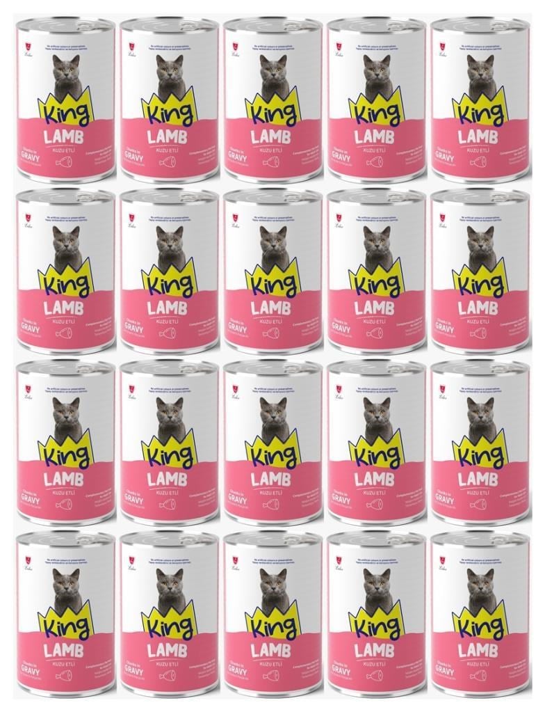 King Et Parçacıklı Kuzu Etli Yetişkin Kedi Konserve 400 Gr*20 ADET