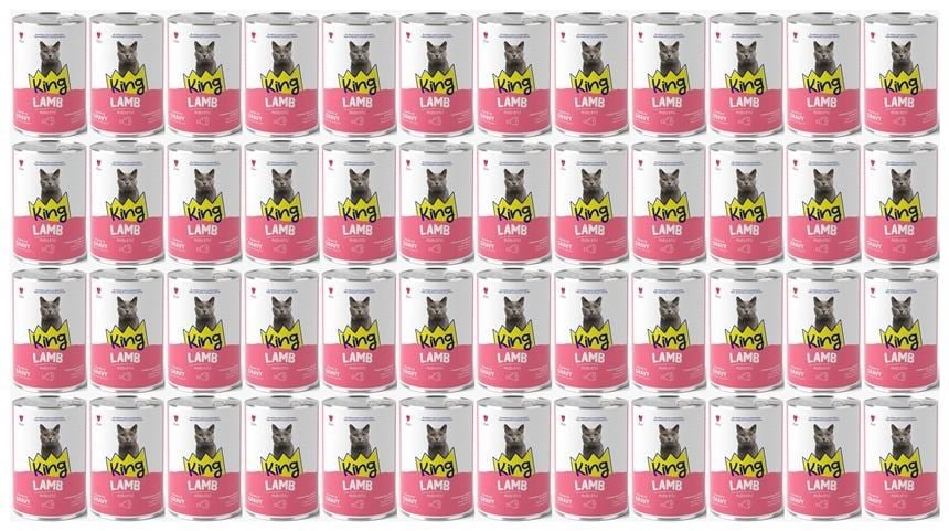 King Et Parçacıklı Kuzu Etli Yetişkin Kedi Konserve 400 Gr*48 ADET