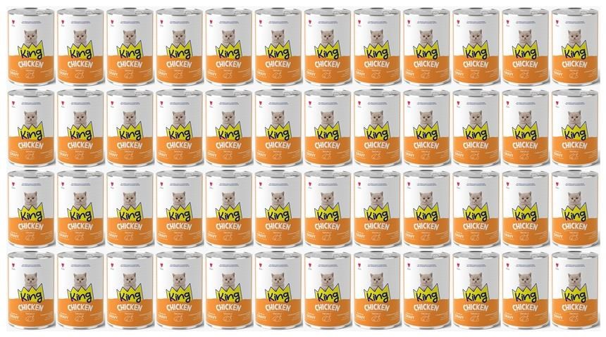 King Et Parçacıklı Tavuklu Yavru Kedi Konserve 400 Gr*48 ADET