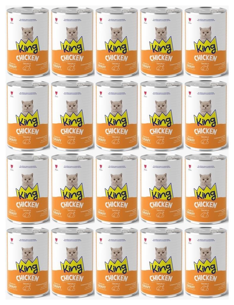 King Et Parçacıklı Tavuklu Yavru Kedi Konserve 400 Gr*20 ADET
