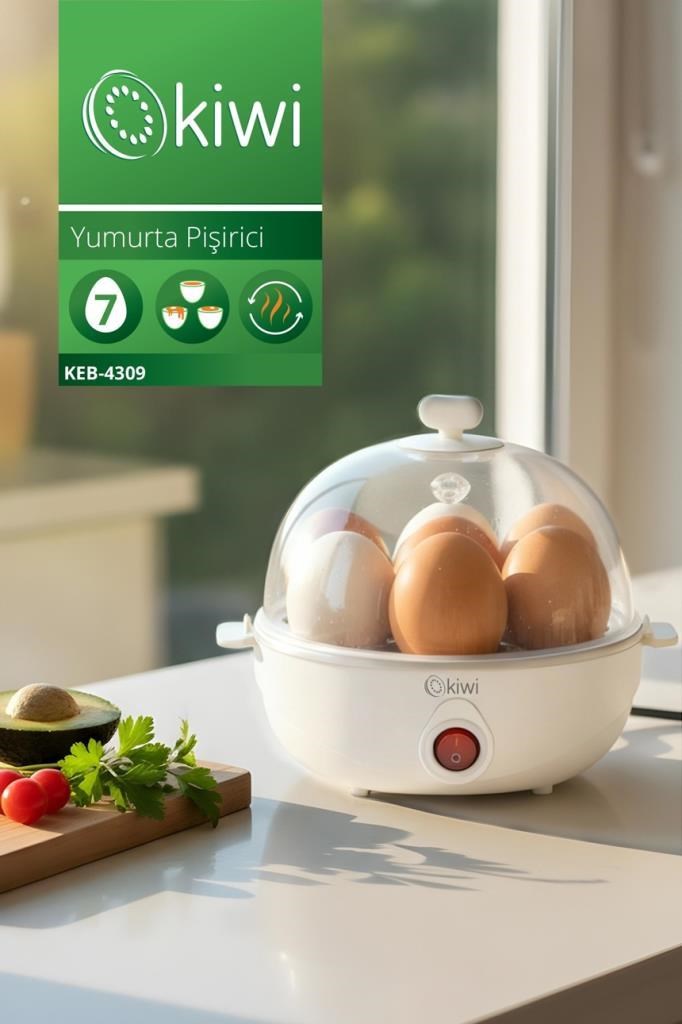 Kiwi Keb-4309 7 Yumurtalık Yumurta Pişirici Beyaz