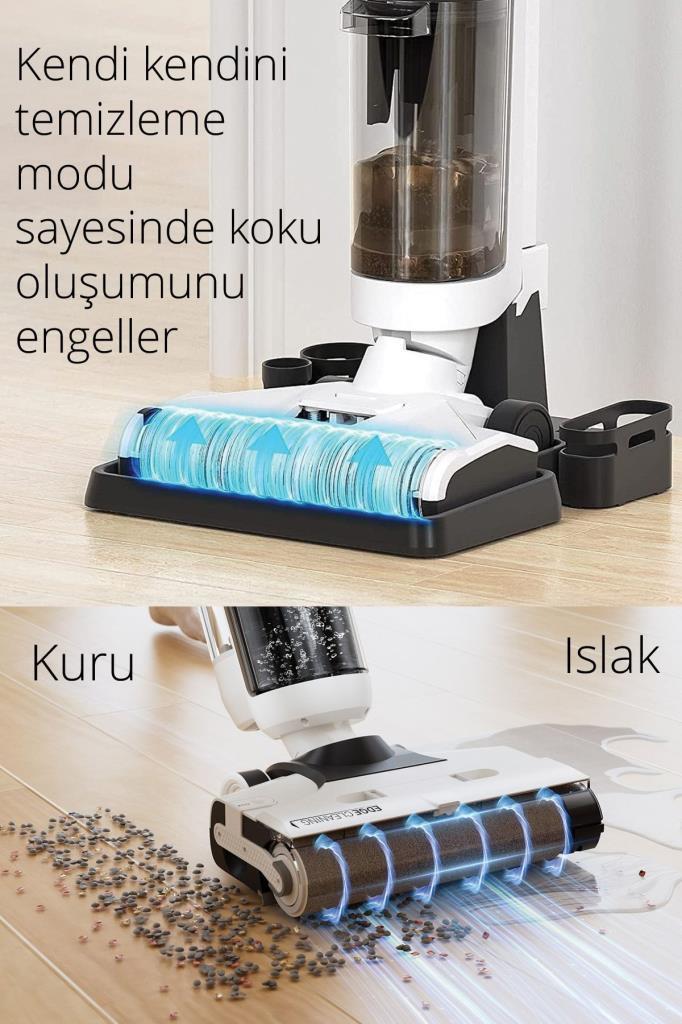 Kiwi KSC-4270 Şarjlı Sesli Komutlu Islak-Kuru Süpürge ve Zemin