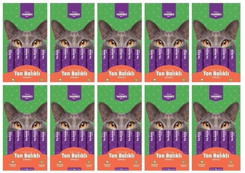 Kiwi Pets Kycc-50352 Yammies Ton Balıklı - Somonlu Sıvı Kedi Ödül Maması*10 Paket