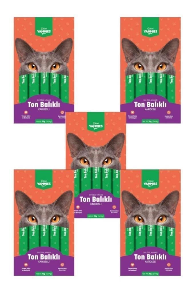 Kiwi Yammies 5x14 gr 5 Paket Ton Balıklı Karidesli Sıvı Ödül Maması