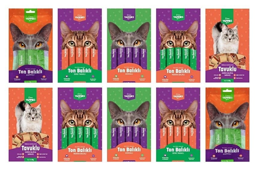 Kiwi Yammies Karışık Sıvı Kedi Ödül Maması*10 Paket