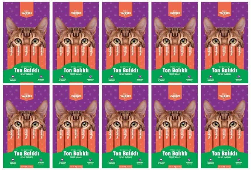 Kiwi  Yammies Ton Balıklı Deniz Taraklı Sıvı Kedi Ödül Maması*10 Paket