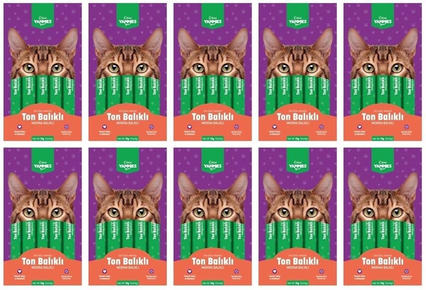Kiwi Yammies Ton Balıklı Morina Balıklı Sıvı Kedi Ödül Maması*10 Paket