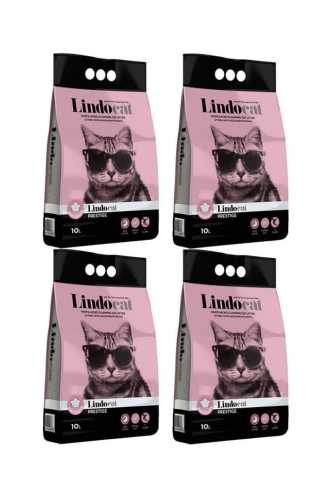 Lindocat Bebek Pudralı Ince Taneli Topaklaşan Kedi Kumu 10 Lt 4 Adet