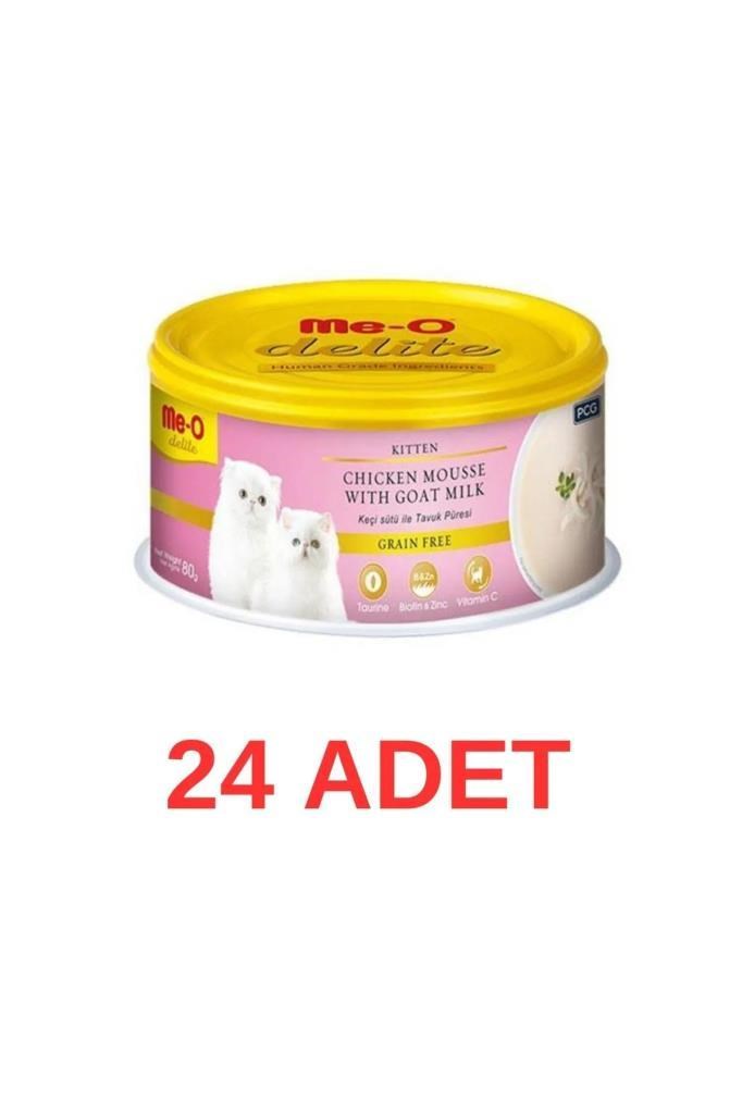 Me-o Delite Tahılsız Kıyılmış Tavuklu Ve Keçi Sütlü Yavru Kedi Konservesi 80 Gr x 24 Adet
