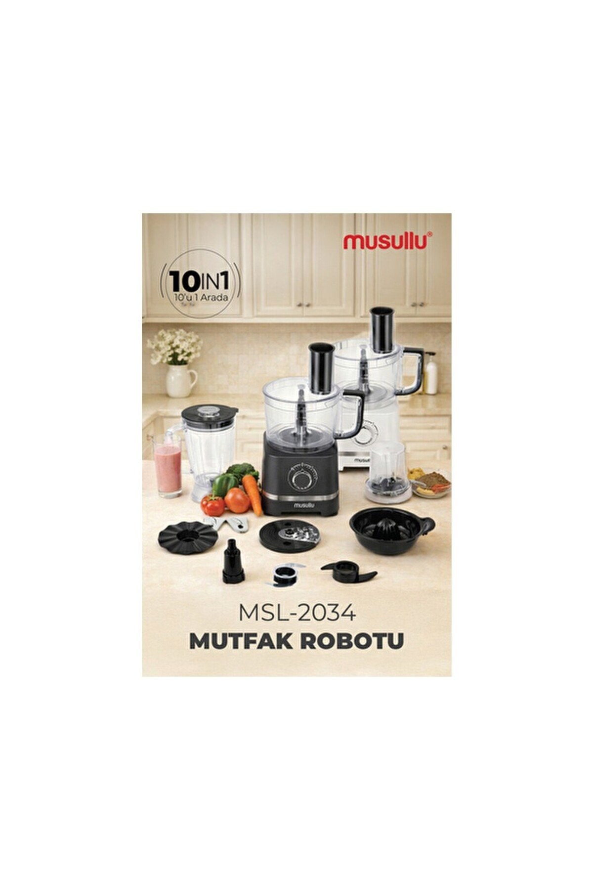 Musullu Mutfak Robotu 10 in 1 2000W MSL-2034 Siyah