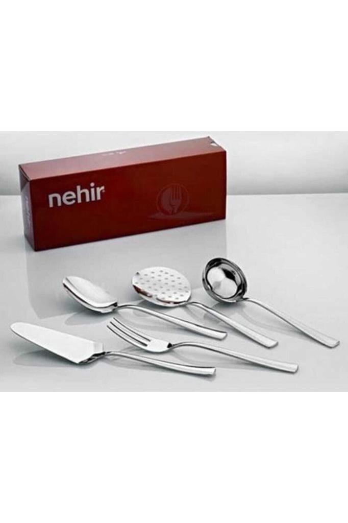 Nehir Sahra Sade 5 Parça Paslanmaz Çelik Servis Takımı