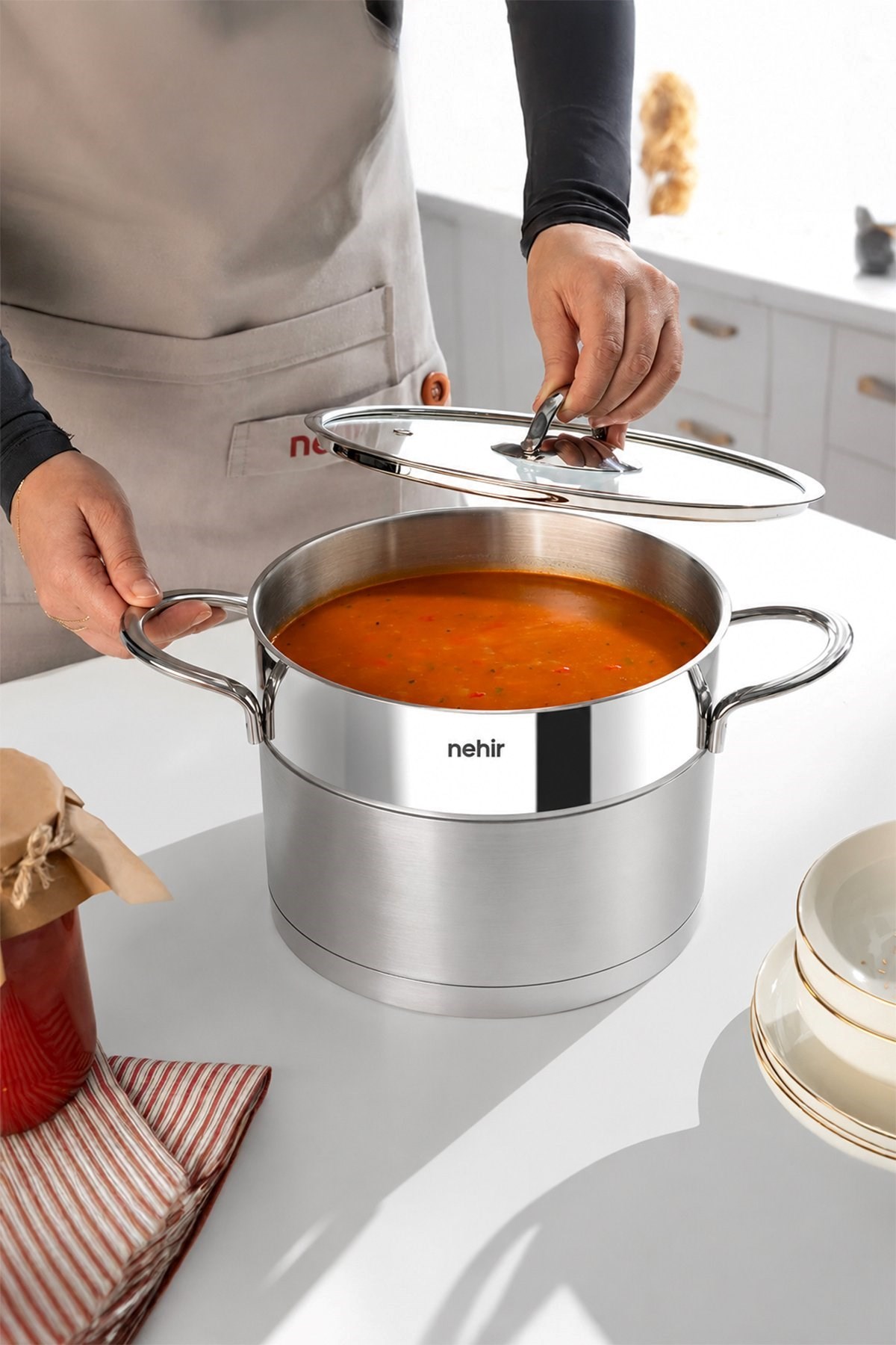 Nehir Silver Mat Trend 24 cm Derin Tencere