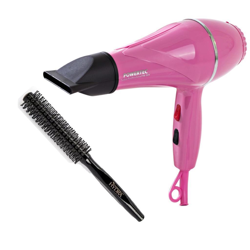 Powertec TR-501 Profesyonel Fön Makinesi Mor + Hydra Berber Fön Fırçası