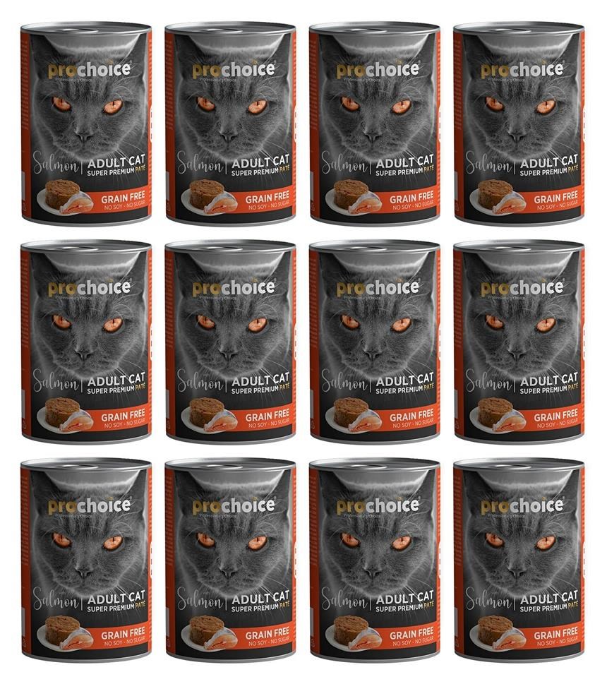 Pro Choice Adult Somonlu Kedi Konservesi Pate 400 gr 12 Ad