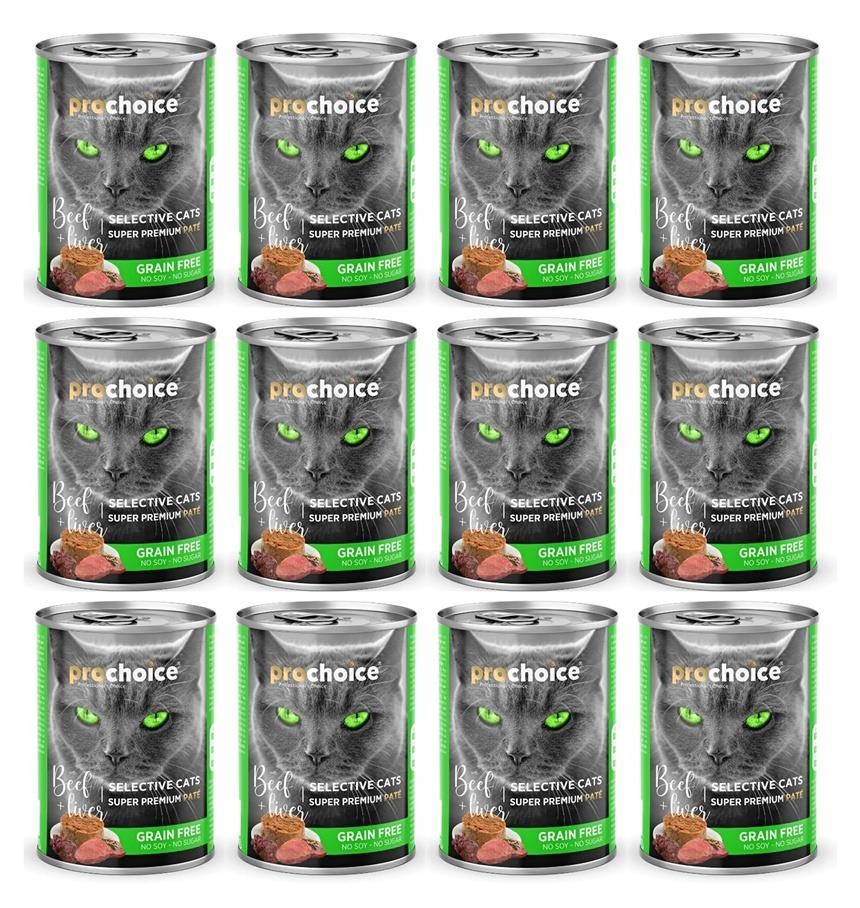 Pro Choice Kedi Konservesi Ezme Biftekli 400 Gr. X 12 Adet